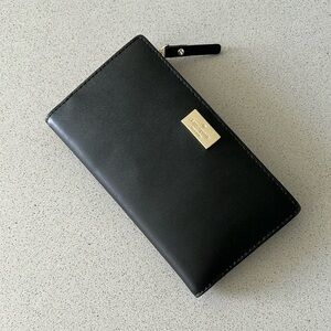 Kate Spade Black & Pink Double Bifold Wallet with Coin Pouch